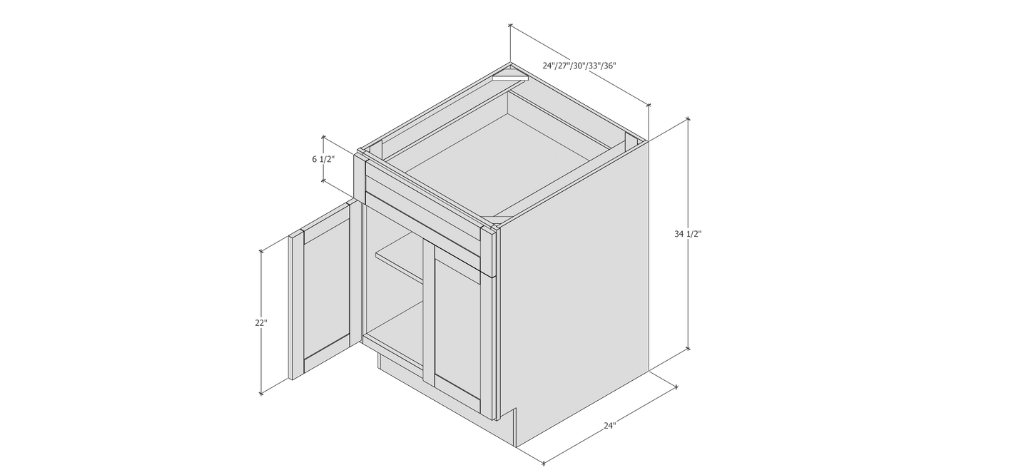 BOHO - BASE CABINET 33"W