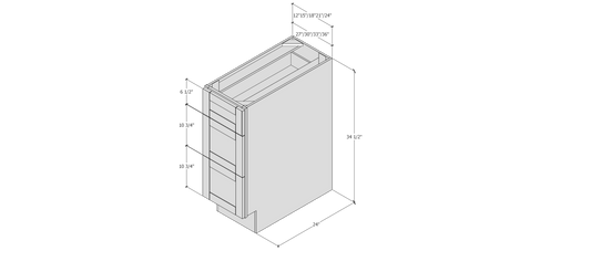 BOHO - BASE DRAWER CABINET 3 DRAWERS,30"W